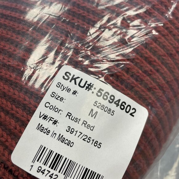 NEW Lands' End Men's M Drifter Half-Zip Sweater Ribbed Rust Red Cotton - Picture 8 of 10